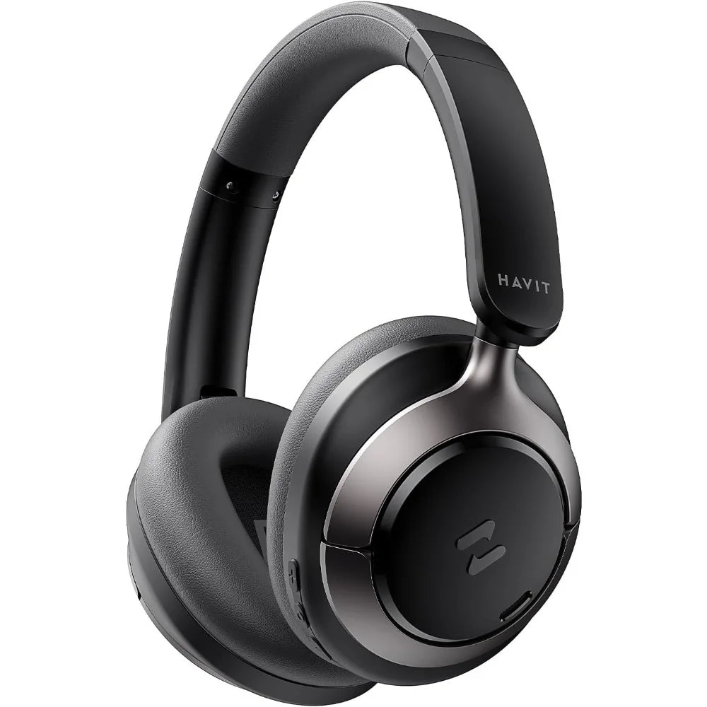 Wireless Over Ear Bluetooth Headphones: Hi-Res Audio, Spatial Sound, 80H Battery, 5-Mic Calls, Foldable Metal-Accent